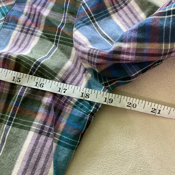 Pendleton Plaid 100% Cotton Button Front Long Sleeve Shirt Size M EUC Blue Green - Picture 6 of 7